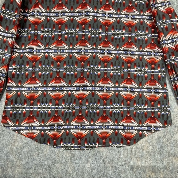 Rock & Roll Denim Southwestern Print Long Sleeve Snap Stretch Western Shirt  2XL - Picture 14 of 16